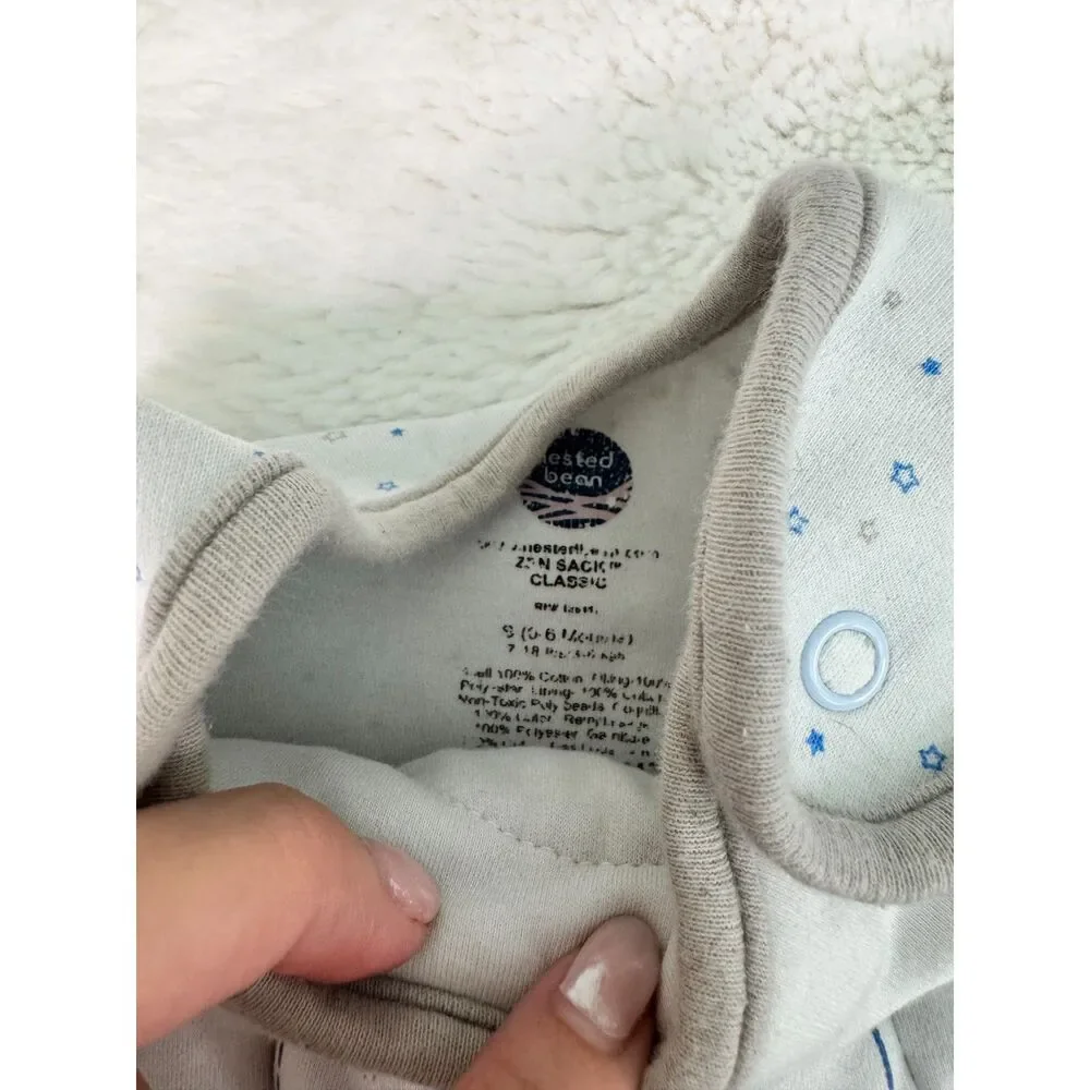 Nested Bean Zen Sack Classic Baby Sleep Sack White Blue Stars Chick 0-6M